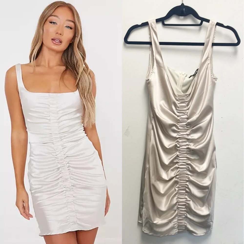 Missguided ruched satin dress